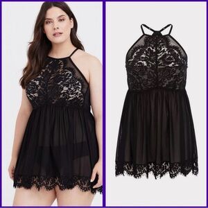 Torrid Black Halter Babydoll
